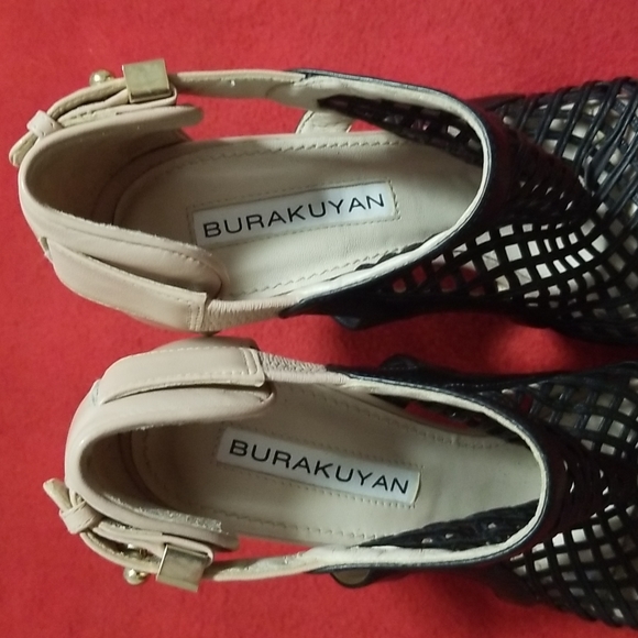 BURAK UYAN - Cage Leather T strap Stilettos Platform Sandals - Picture 5 of 16